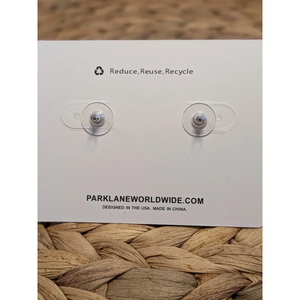 Park Lane Infinite Silver Tone Crystal Accent Pierced Earrings NWT